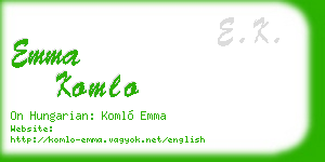 emma komlo business card
