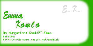 emma komlo business card